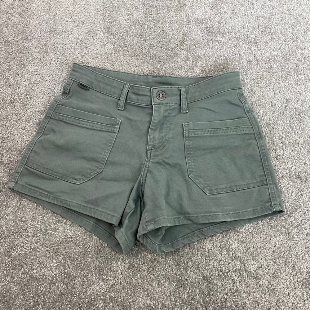 Kuhl Shorts Womens 2 Kontour Stretch Gorp Pocket Outdoor Sage Green